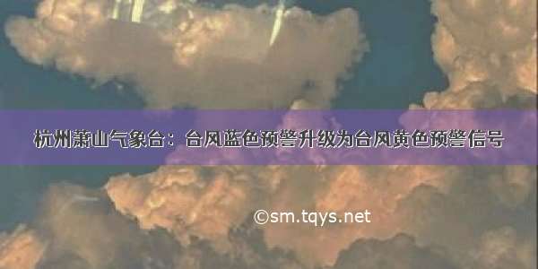 杭州萧山气象台：台风蓝色预警升级为台风黄色预警信号