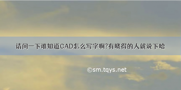 请问一下谁知道CAD怎么写字啊?有晓得的人就说下哈