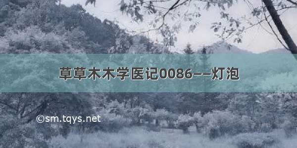 草草木木学医记0086——灯泡