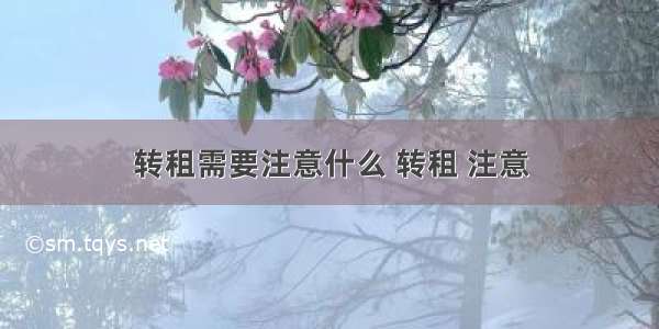 转租需要注意什么 转租 注意