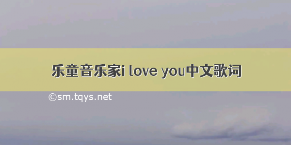 乐童音乐家i love you中文歌词