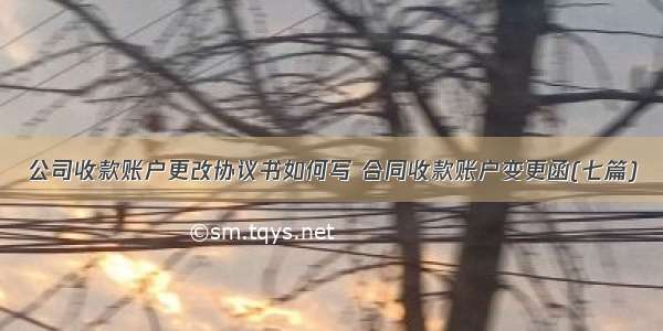 公司收款账户更改协议书如何写 合同收款账户变更函(七篇)