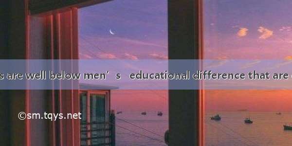 Women’s earnings are well below men’s   educational difference that are decreasing between