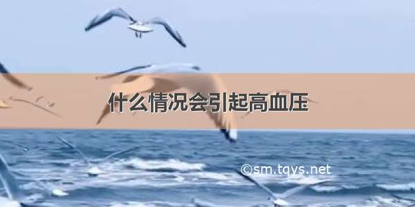 什么情况会引起高血压