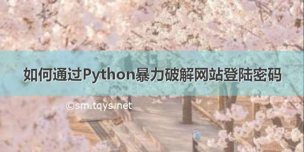 如何通过Python暴力破解网站登陆密码