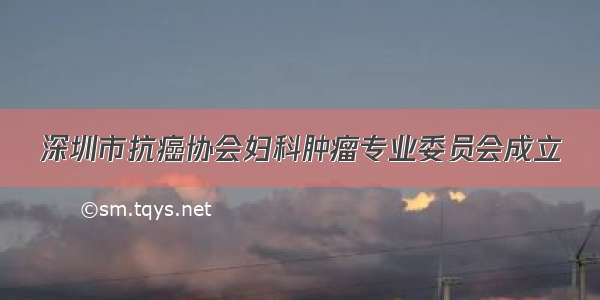 深圳市抗癌协会妇科肿瘤专业委员会成立