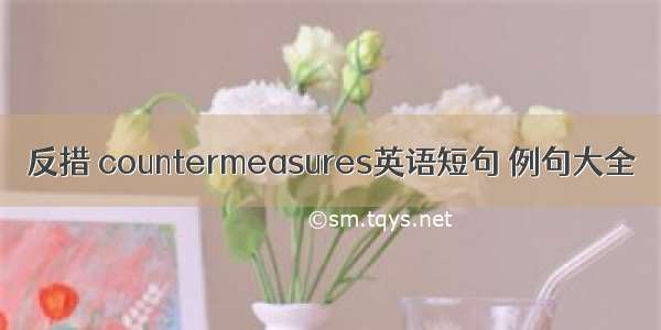 反措 countermeasures英语短句 例句大全