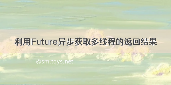 利用Future异步获取多线程的返回结果