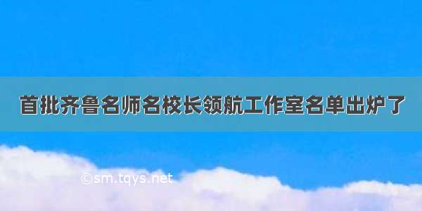 首批齐鲁名师名校长领航工作室名单出炉了