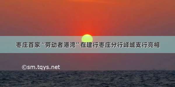 枣庄首家“劳动者港湾”在建行枣庄分行峄城支行亮相