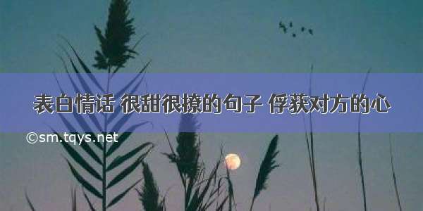 表白情话 很甜很撩的句子 俘获对方的心