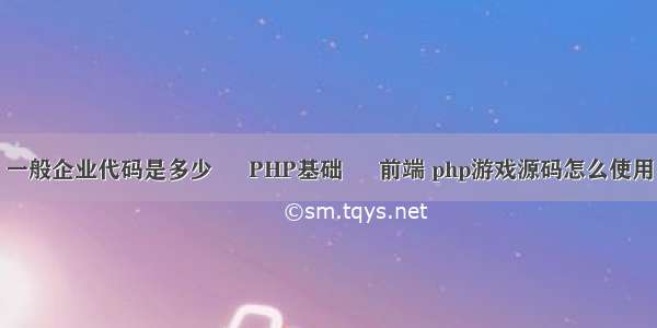 一般企业代码是多少 – PHP基础 – 前端 php游戏源码怎么使用