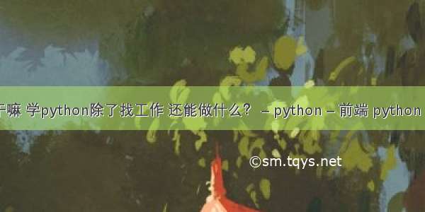 学python能干嘛 学python除了找工作 还能做什么？ – python – 前端 python 数组是否为空