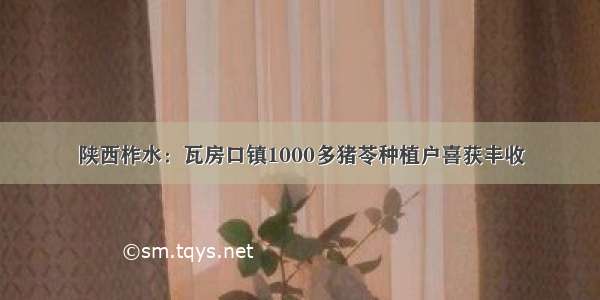 陕西柞水：瓦房口镇1000多猪苓种植户喜获丰收