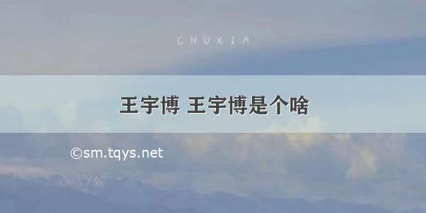 王宇博 王宇博是个啥