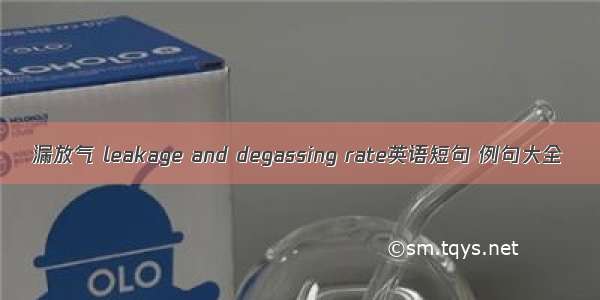 漏放气 leakage and degassing rate英语短句 例句大全