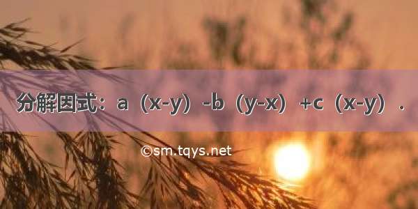 分解因式：a（x-y）-b（y-x）+c（x-y）．