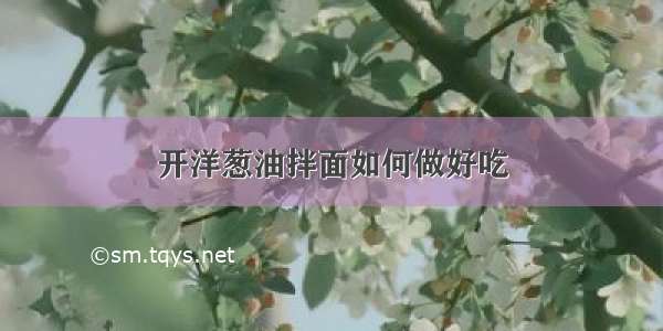 开洋葱油拌面如何做好吃