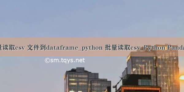 python 批量读取csv 文件到dataframe_python 批量读取csv_Python Pandas批量读取c