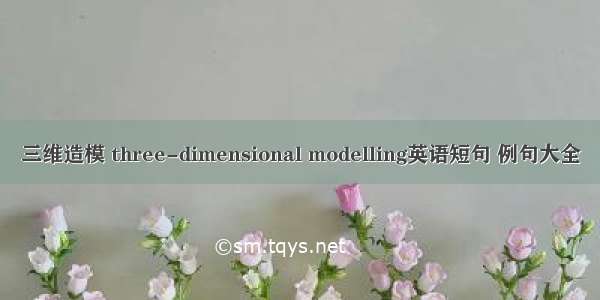 三维造模 three-dimensional modelling英语短句 例句大全