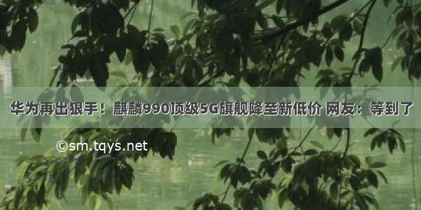 华为再出狠手！麒麟990顶级5G旗舰降至新低价 网友：等到了