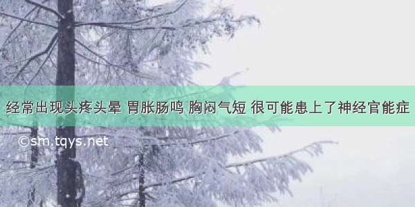 经常出现头疼头晕 胃胀肠鸣 胸闷气短 很可能患上了神经官能症