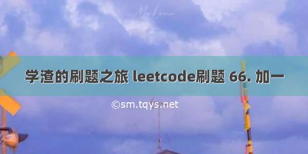 学渣的刷题之旅 leetcode刷题 66. 加一