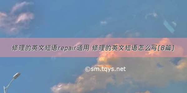 修理的英文短语repair通用 修理的英文短语怎么写(8篇)