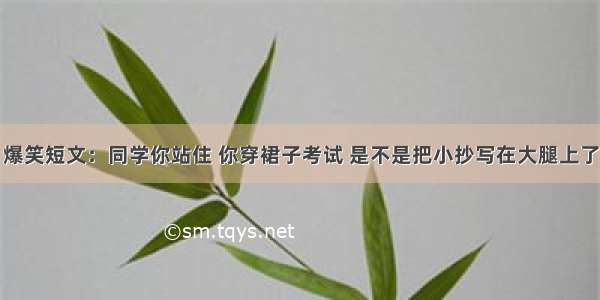 爆笑短文：同学你站住 你穿裙子考试 是不是把小抄写在大腿上了