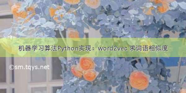 机器学习算法Python实现：word2vec 求词语相似度