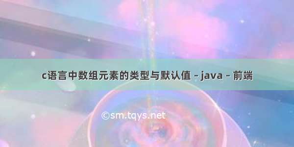 c语言中数组元素的类型与默认值 – java – 前端