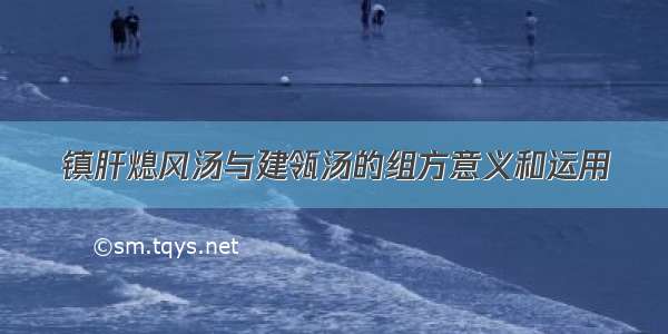 镇肝熄风汤与建瓴汤的组方意义和运用