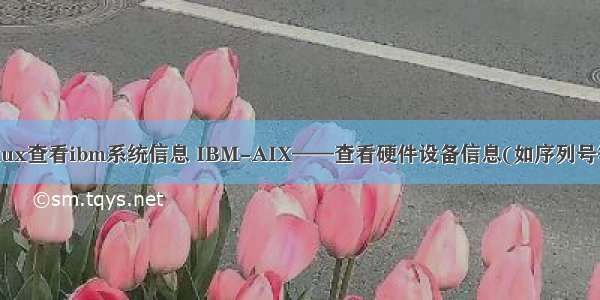 linux查看ibm系统信息 IBM-AIX——查看硬件设备信息(如序列号等)