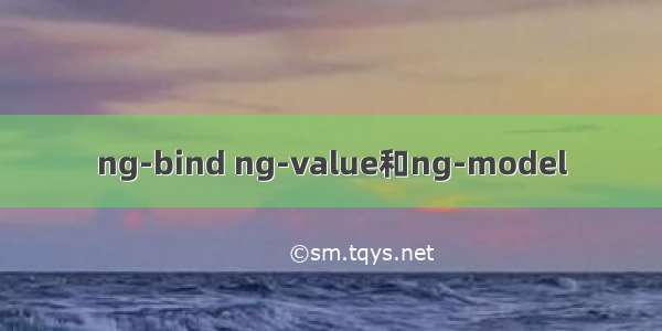 ng-bind ng-value和ng-model