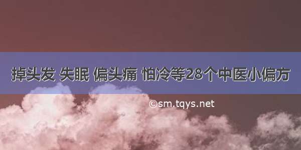 掉头发 失眠 偏头痛 怕冷等28个中医小偏方