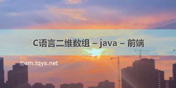 C语言二维数组 – java – 前端