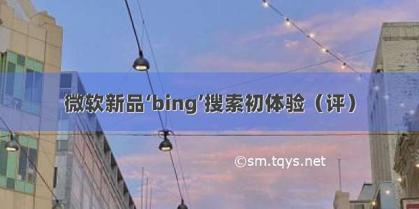 微软新品‘bing’搜索初体验（评）