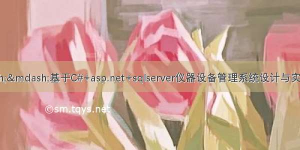 C#毕业设计&mdash;&mdash;基于C#+asp.net+sqlserver仪器设备管理系统设计与实现（毕业论文+程序