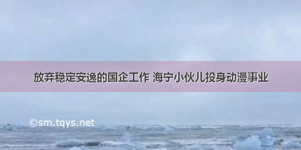 放弃稳定安逸的国企工作 海宁小伙儿投身动漫事业