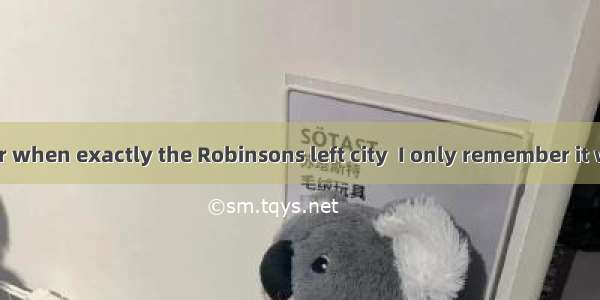 I can’t remember when exactly the Robinsons left city  I only remember it was  Monday.A. t