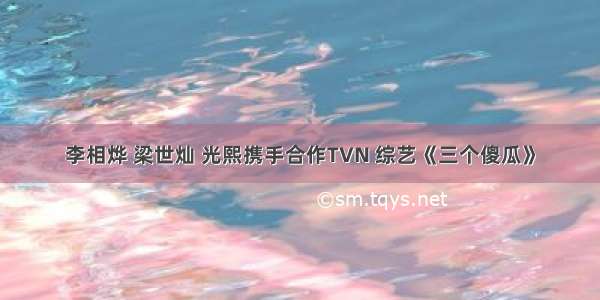 李相烨 梁世灿 光熙携手合作TVN 综艺《三个傻瓜》