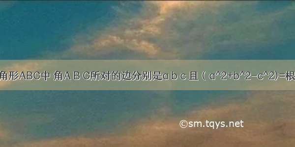 已知三角形ABC中 角A B C所对的边分别是a b c 且（a^2+b^2-c^2)=根号3ab