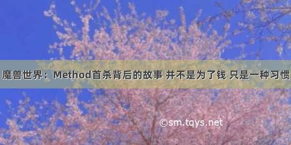 魔兽世界：Method首杀背后的故事 并不是为了钱 只是一种习惯