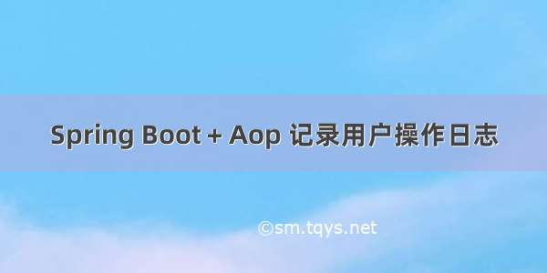 Spring Boot + Aop 记录用户操作日志