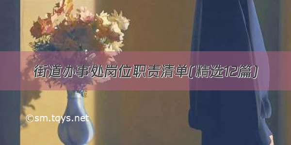 街道办事处岗位职责清单(精选12篇)