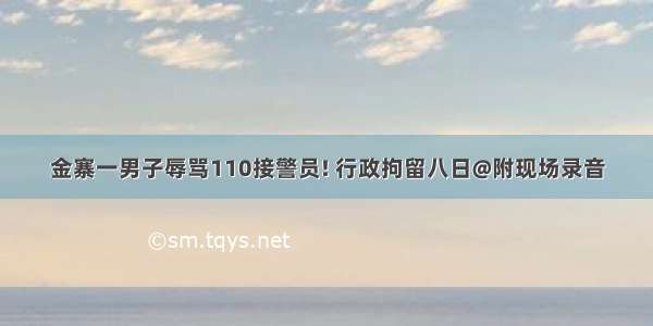 金寨一男子辱骂110接警员! 行政拘留八日@附现场录音