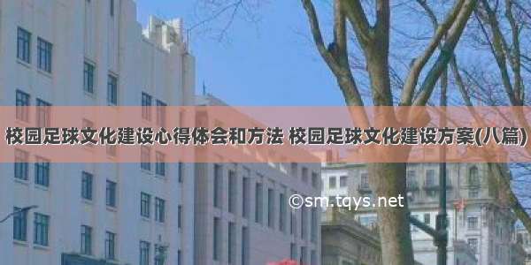 校园足球文化建设心得体会和方法 校园足球文化建设方案(八篇)