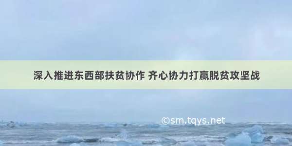 深入推进东西部扶贫协作 齐心协力打赢脱贫攻坚战