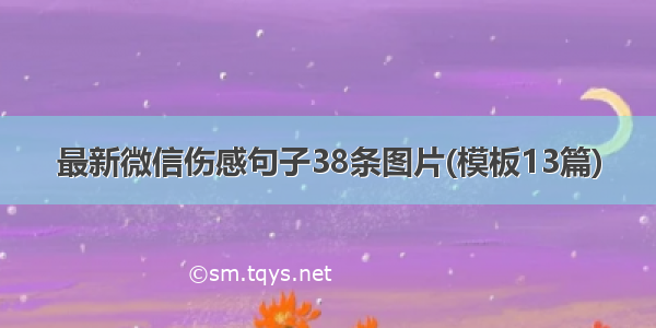 最新微信伤感句子38条图片(模板13篇)