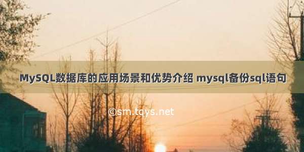 MySQL数据库的应用场景和优势介绍 mysql备份sql语句